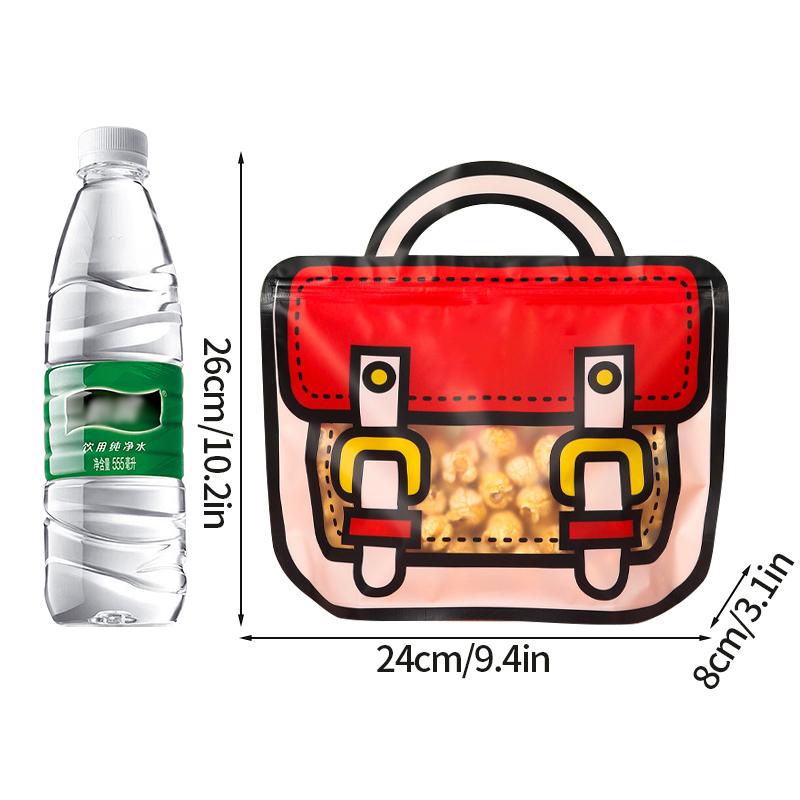 12/1PCS  Creative Gifts Packaging Bags Cartoon School Bag Shape Candy Zip Lock Biscuit Packaging Bag Stand Up Snack Gift Bag