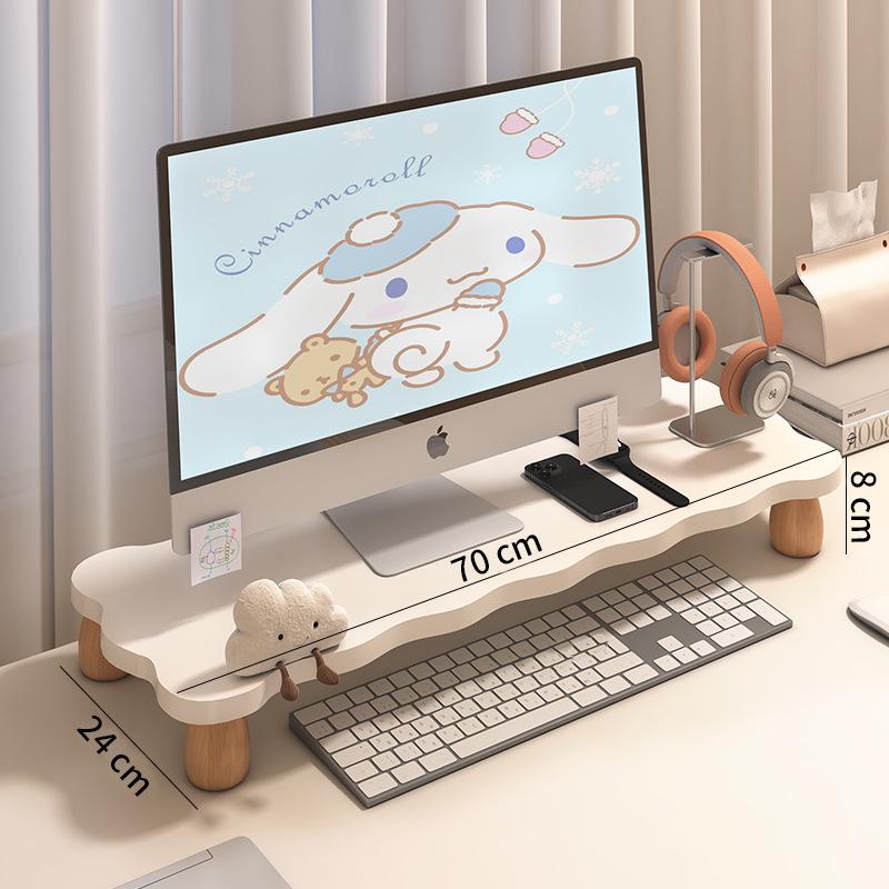 Curved Edge Desktop Monitor Stand and Storage Shelf