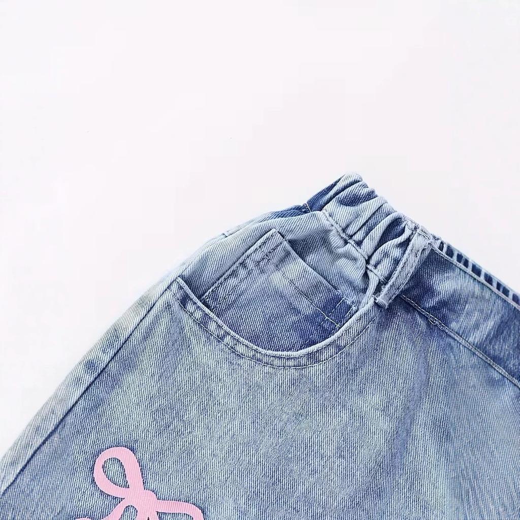 Girls' Jeans with Embroidered - Casual Denim Pants for Toddlers and Kids