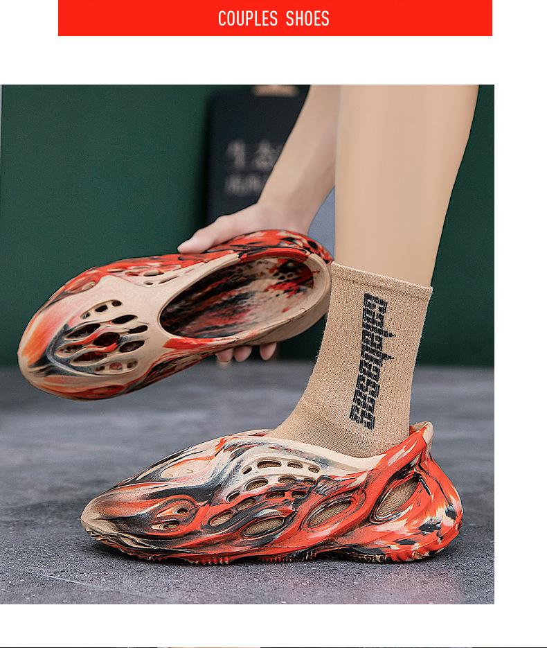 Cozy Camouflage Parent-Child Closed-Toe Beach Sandals for Spring/Summer - Unisex Casual Hollow Shoes