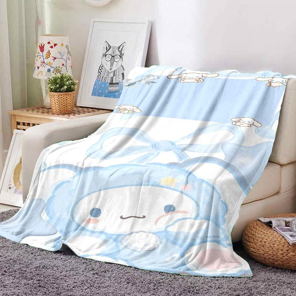 

1pc Clouds Bunny blanket Lightweight Flannel Throw for Sofa Bed Travel Camping Livingroom Office Couch Chair 80cmx120cm