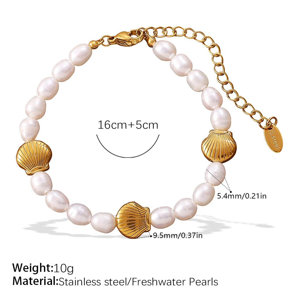 High-End Freshwater Pearl Necklace with Ocean-Inspired Seahorse and Turtle Design In Women's Titanium Steel