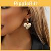 Elegant Zinc Alloy Heart-shaped Stud Earrings 2023 Fashion Trendy Gold Earrings