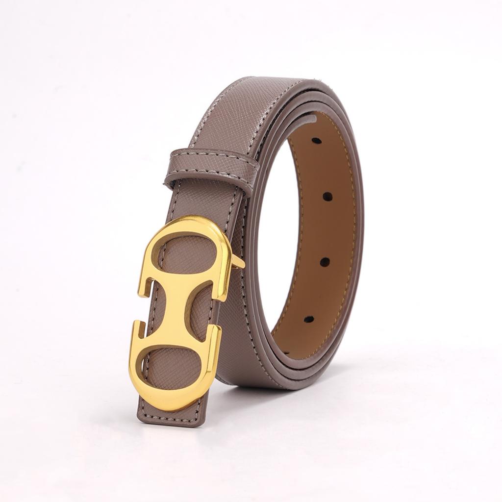 Belt Women'S Gold Smooth Buckle Head Belt Fashion Simple Style Versatile Premium Sense Women'S Waist Decorative Belt Women'S