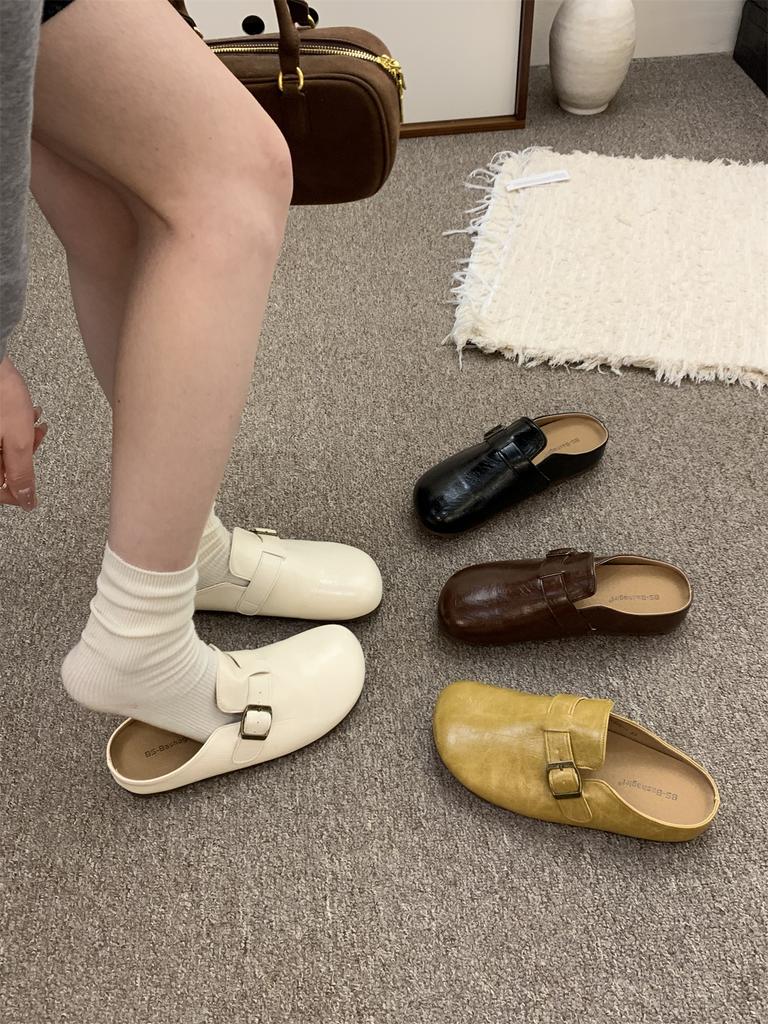 Fashion Walking Cozy Casual Closed Toe Half Slipper Loafers Female Fashion Slingback Slip On Mules For Women Platform New 2025 Comfort