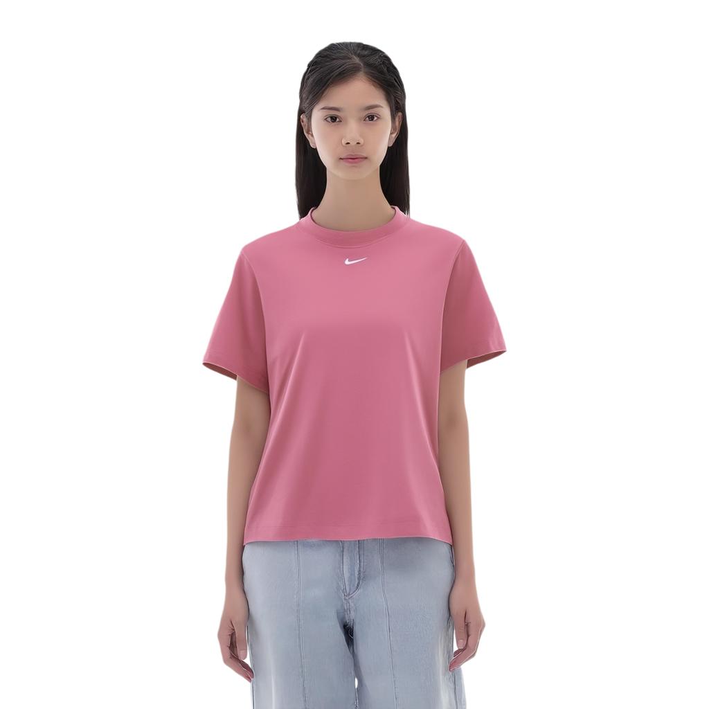 Nike Logótipo da Marca da Série Estilo de Vida Desportivo Estampa Retrô Americana Camiseta Básica de Manga Curta Tops Femininos Vermelho Melancia CT2588-614