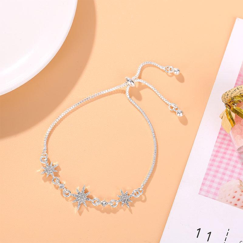 Korean Style Zircon Flower Bracelet for Women - Trendy, Simple, Personalized Design