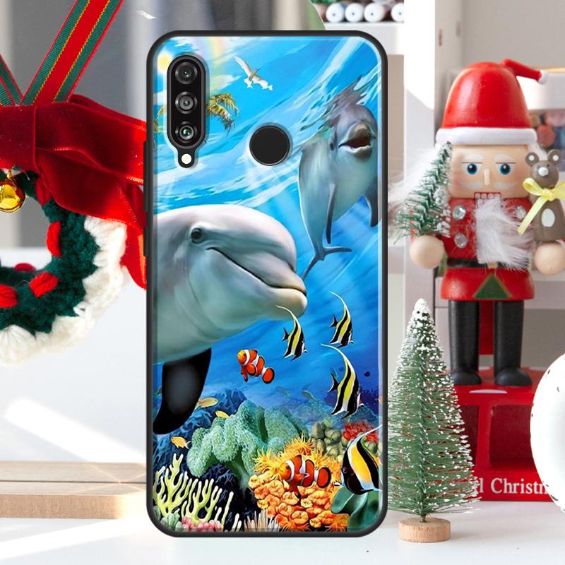 Cute Dolphin Ocean For Huawei Nova Y73 Y60 Y70 Y90 Y72 Y61 Y91 7i 8i 11i 12i 12s 9 10 SE P20 P30 P40 Lite Case