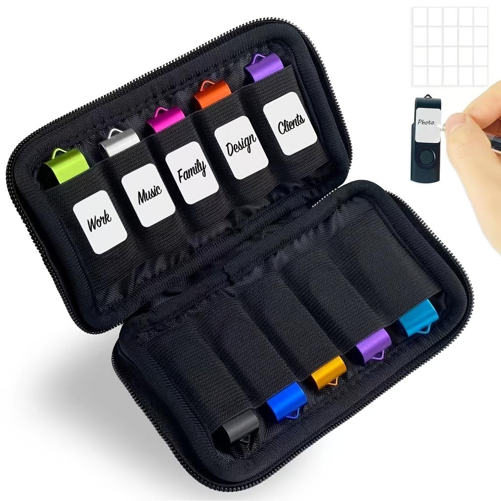Compact USB Storage Pouch, Portable Carry Case for USB Drives & Tokens