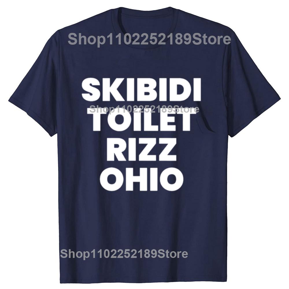 Skibidi Toilet Rizz Ohio Funny Meme Retro Vintage Graphic T-shirts Men Fashion Oversized Tshirt Cotton Loose Oversized T Shirt