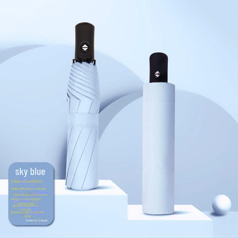 Pánský retro černý skládací slunečník – Unisex, vzor novin.