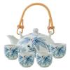 Hand Painted Porcelain Tea Set 1 Teapot 4 Cups Large CapacityHigh TemperatureUnderglaze for Floral Tea Home Office Chinese Style