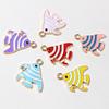 20pcs Enamel Fish Charms Pendant for Earrings Necklace Bracelet Findings Alloy Metal DIY Jewelry Making Accessories