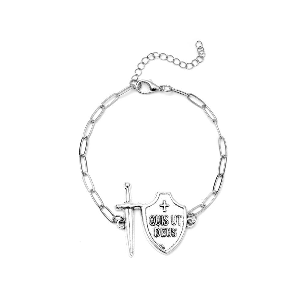 Cross-border Alloy Religious Shield Sword Bracelet