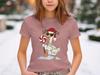 Funny Christmas Goose T-Shirt, Festive Animal Holiday Tee, Reindeer Hat Candy Cane Lights