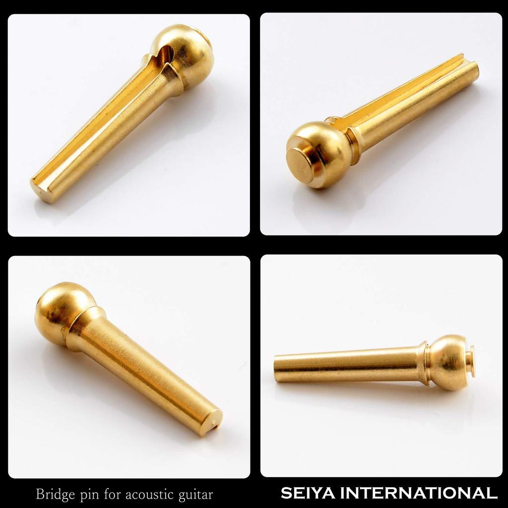 Seiya Brass Bridge Pin Set Gold Acoustic SBP-01