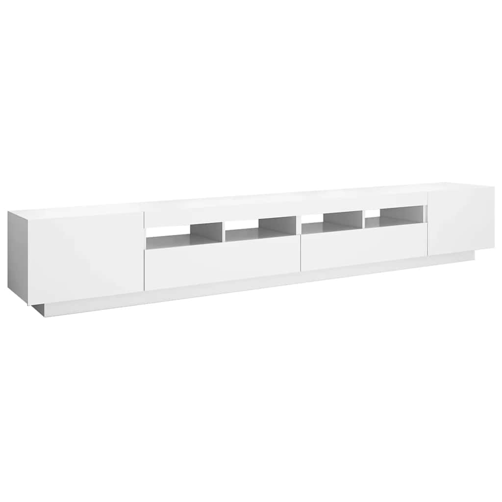 Vidaxl Szafka Pod Tv Z Oświetleniem Led, Biała, 260X35X40 Cm