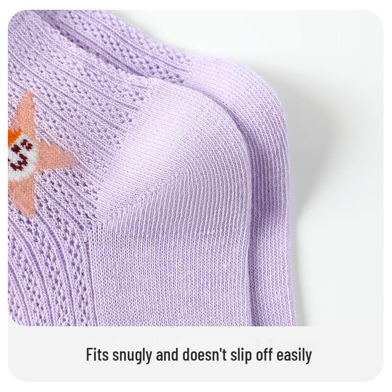 M_XIN Girls' Summer Mesh Breathable Cotton Mid-Calf Socks