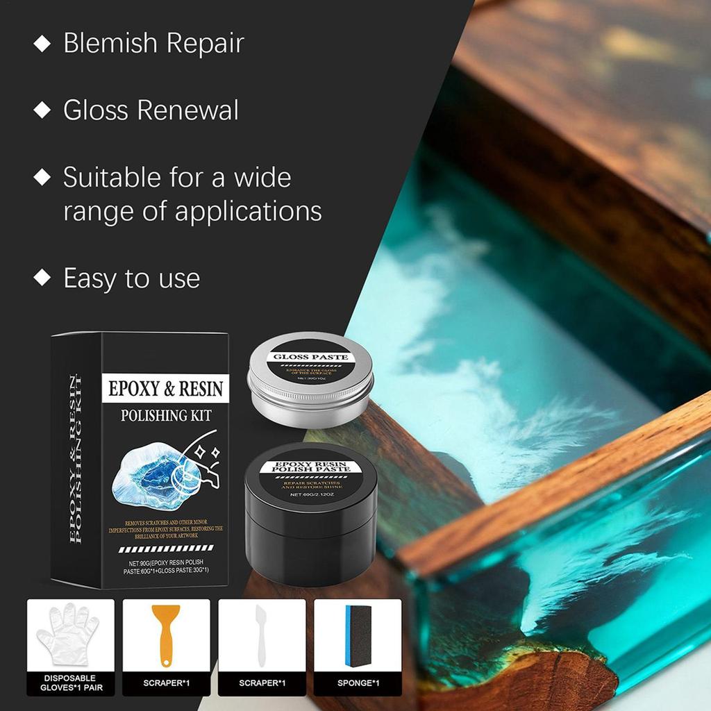Epoxid Polier-Set Glanz wiederherstellen Cremige Paste Epoxidharz Polier-Set für Kratzer für Hausbesitzer Anfänger Kunstprojekte