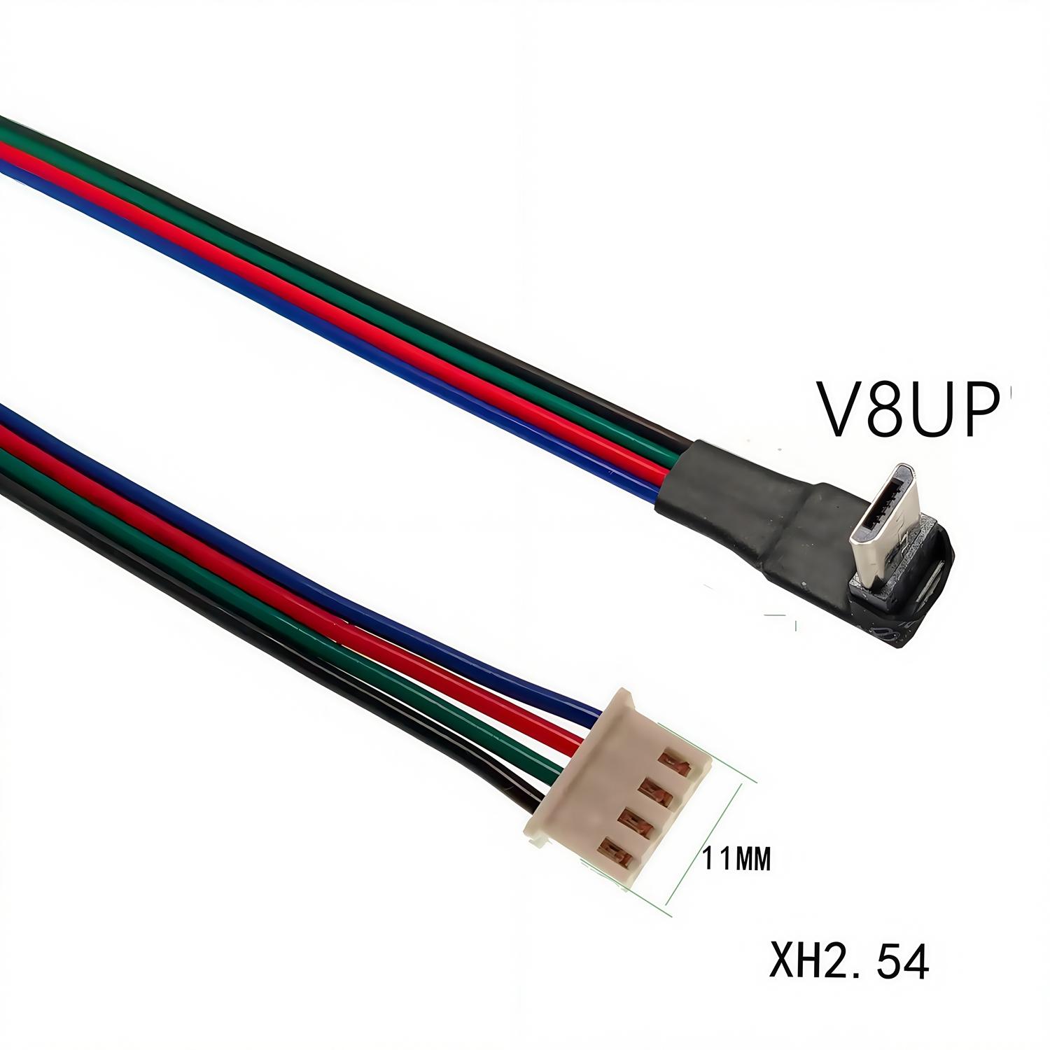 

4-core power cable, USB male and female connector to XH2.54-4P, micro mini usb type-c terminal adapter, 1 unit 30CM