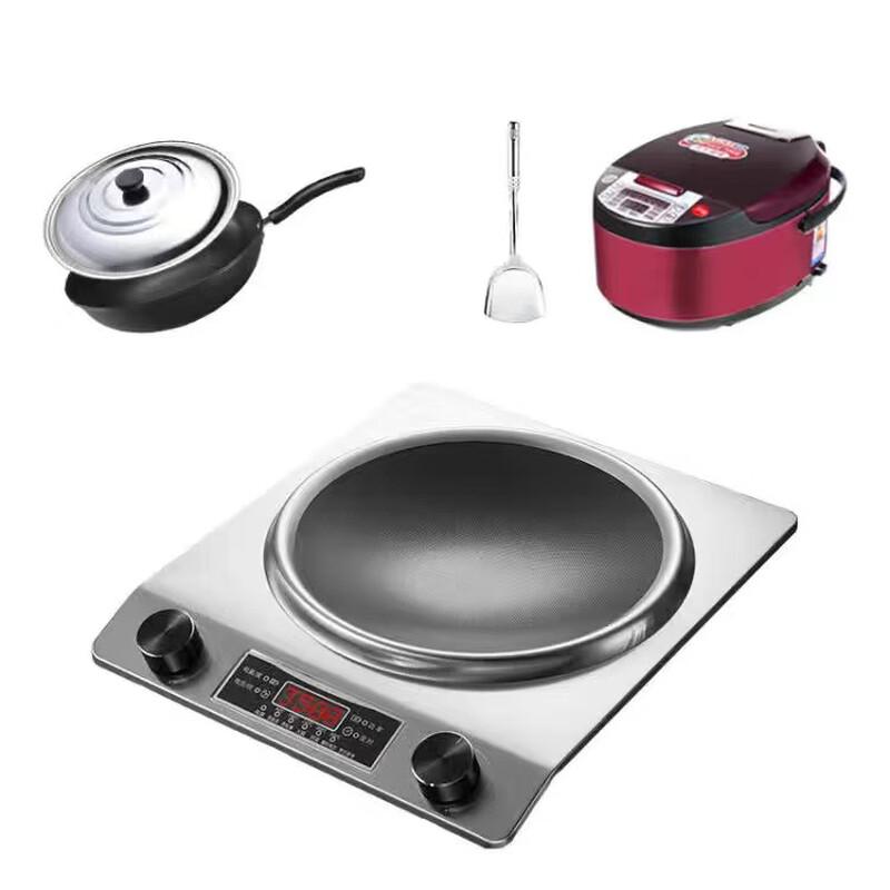 3500W Concave Induction Cooker with Wok & Rice Cooker