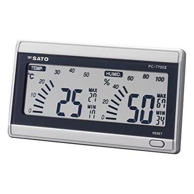 SATO (Sato Keiryoki) Digital Temperature and Humidity Meter, Maximum and Minimum Temperature and Humidity Recording, Desktop and Wall Mountable, Room