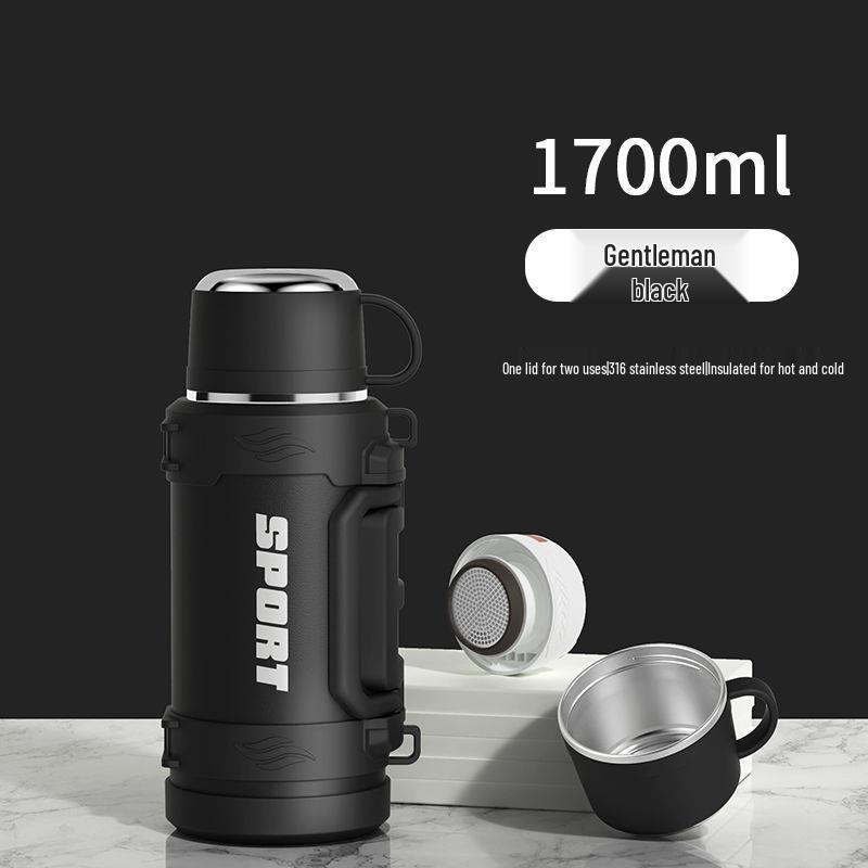 

316 Stainless Steel Insulated Water Bottle for Home & Travel, Large Capacity, Portable for Outdoor & Car Use 1700 ml Insulated