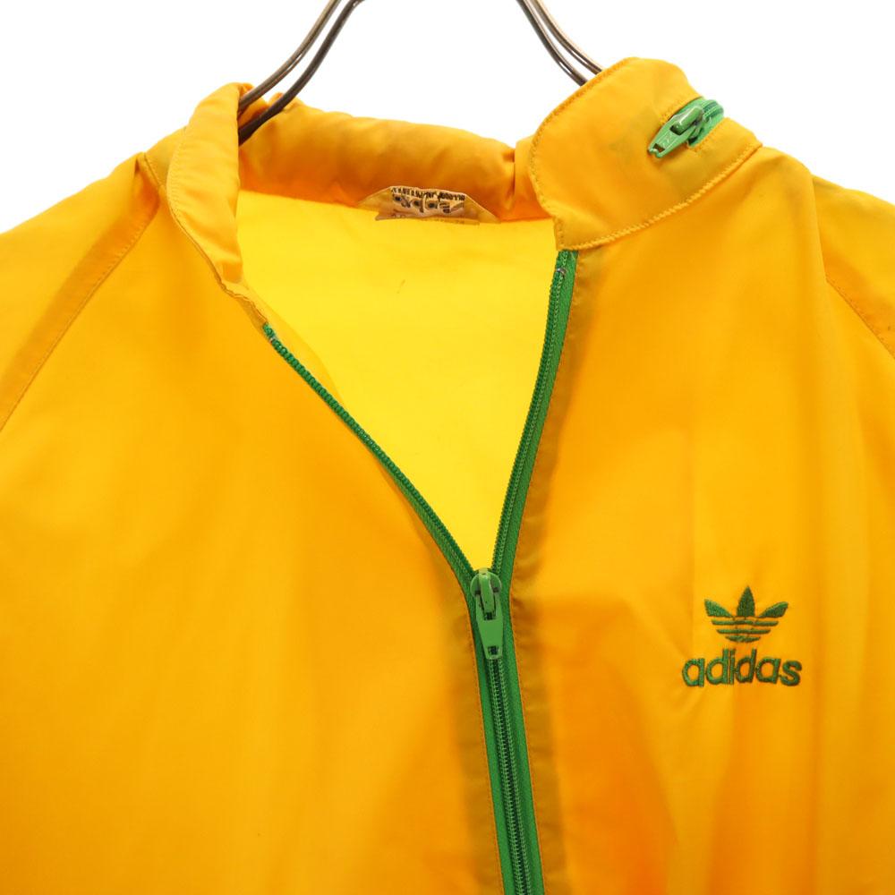Adidas 70s Vintage Descente Trefoil Logo Nylon Jacket M Yellow With Hood Men's Used