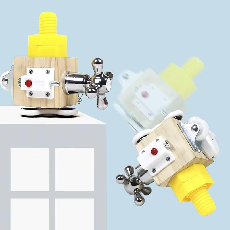 Wooden Busy Cube Fidget Toy for Kids And Adults Montessori Educational Travel Sensory Busy Boards for Learning Basic Life Skills