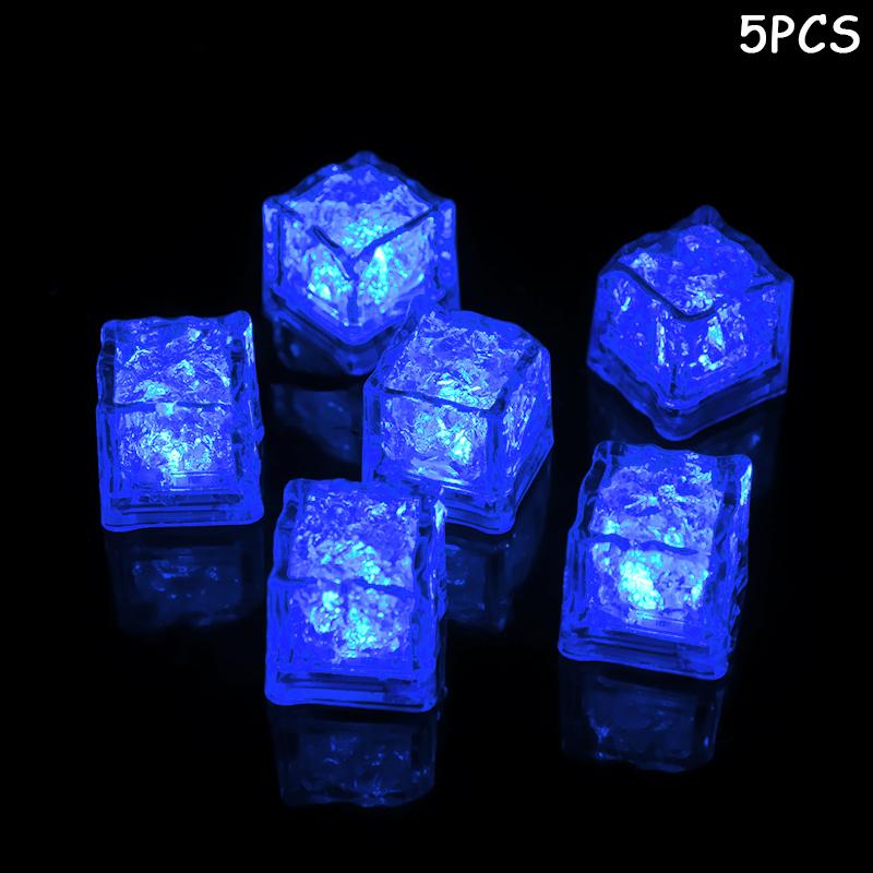 5/10pcs Led Ice Cube Waterproof Multicolor Flashing Glow In The Dark Ice Cube for Wedding Party Wine Bar Drinking Decoration