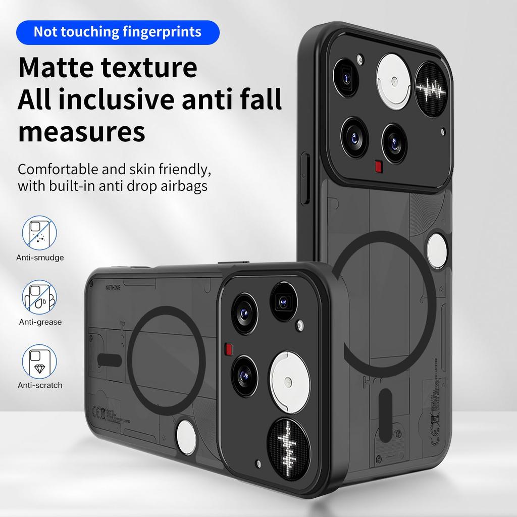 For Nothing Phone (3) 5G Magnetic Case Skin Touch Matte Translucent PC + TPU Anti-Drop Phone Cover