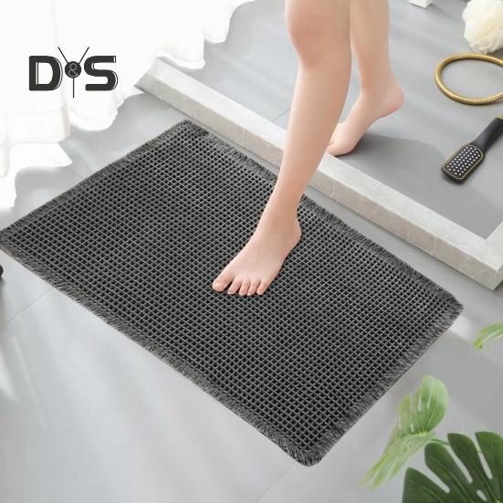 Floor Mat Quick Absorbent Thickened Quick-Drying 3D Texture Anti-Slip Bottom Dirt-trapping Entry Rug Multipurpose Bath Shower Sink Kitchen Carpet