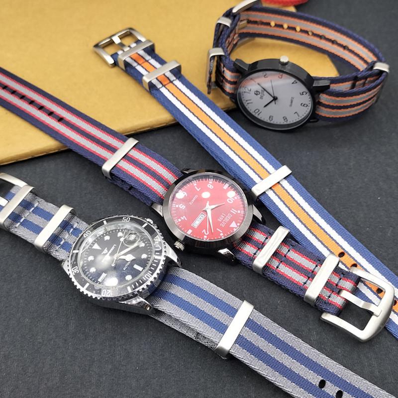 High-End NATO One-Piece Nylon Watch Strap - Canvas Woven, Sizes 18/20/22/24.