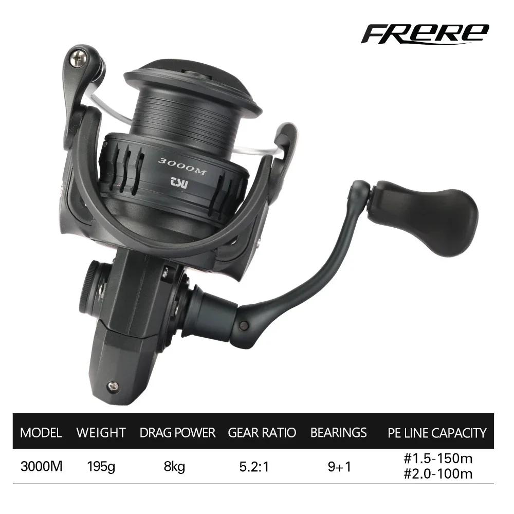 New Long Throw Waterdrop Wheel 155g UltraLight Spinning Fishing Squid Trout Reel FRERE C2000S 2500S 3000M Carbon Body Shallow Spool Casting Versatile