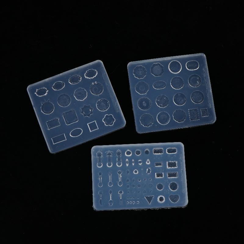 Nail Art Mini Dinner Plate Mold 3D Relief Manicure Templates Nail Art Transparent Silicone Nail Mold