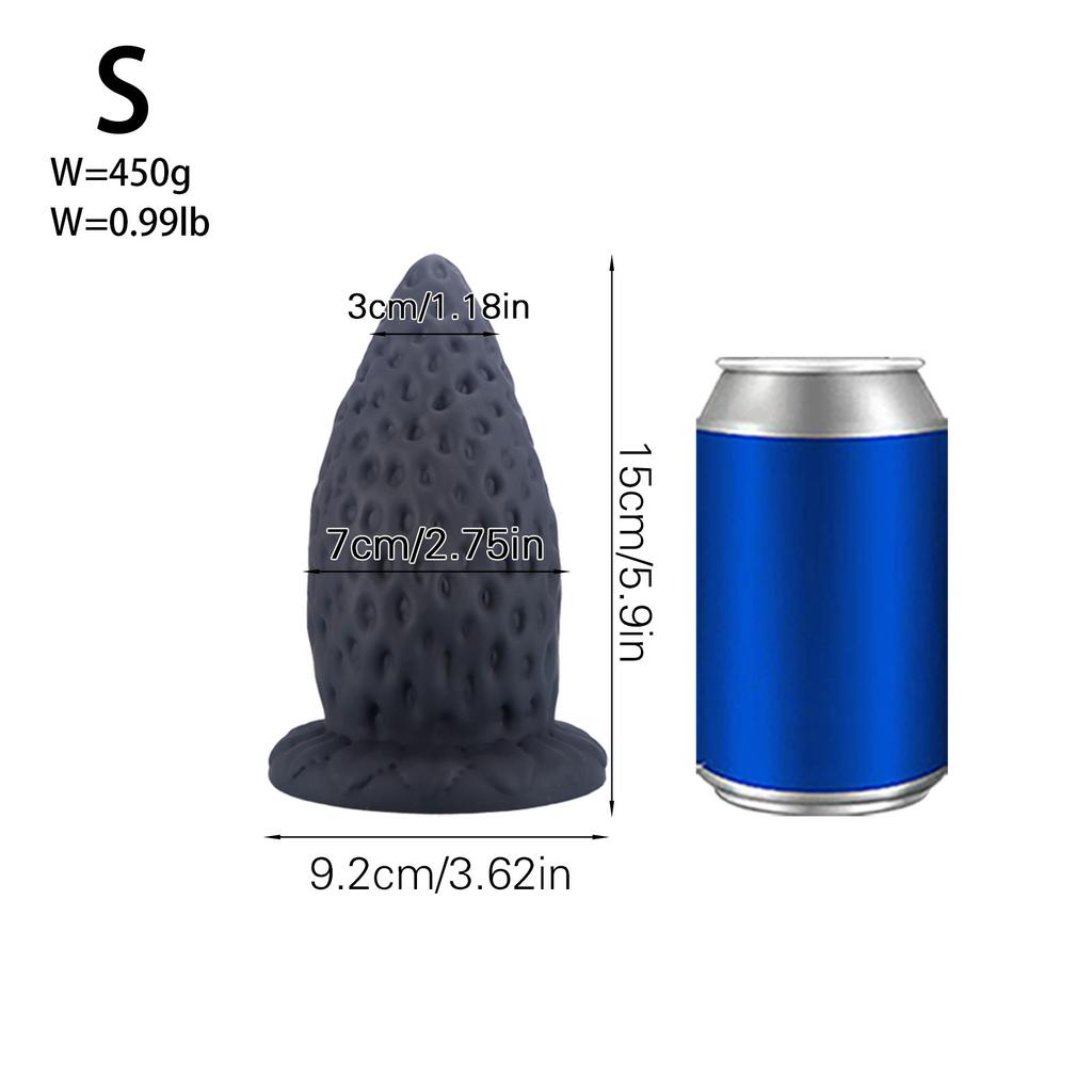 Giant Strawberry Anal Stopper Liquid Silicone Heavy Duty Ultra Thick Fist Intercourse Anal Stopper Male Female