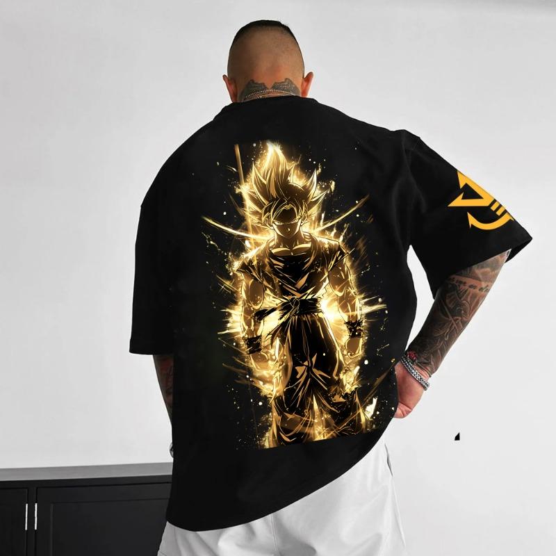 Super Sized Y2K Anime T-shirt for Men, Stylish and Comfortable, Suitable for Gaming and Daily Wear
