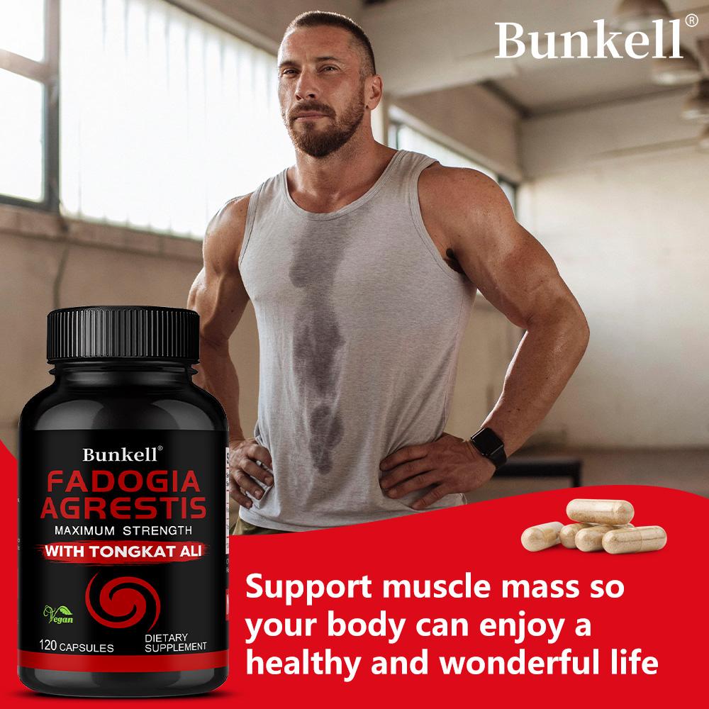 Fadogia Agrestis Extract Dietary Supplement, Tongkat Ali Root Extract, 120 Capsules Per Bottle