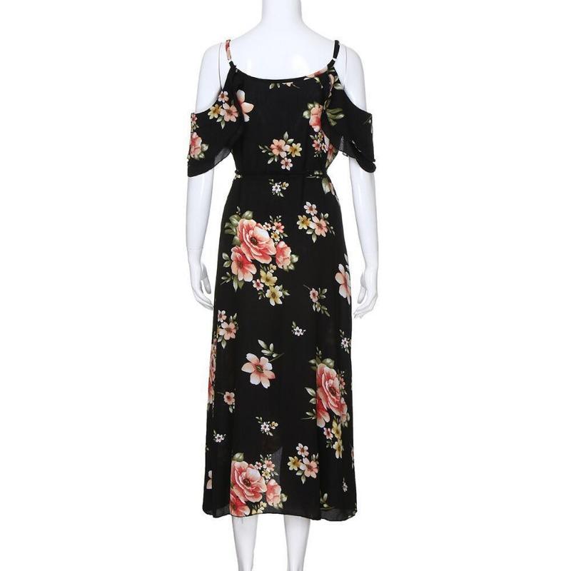 Fashion Women's Print Sexy Halter Short Sleeved Summer Dress