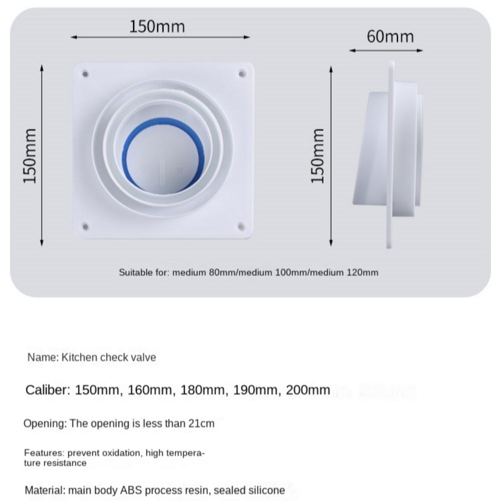 Zpětný ventil ventilačního potrubí Vzduchový výstup Čerstvý systém Kouřovod Zpětný ventil Univerzální