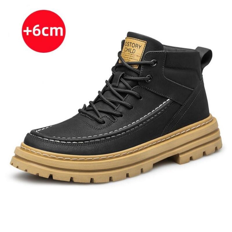 Designer Brand Men's Elevated Shoes Personalized Genuine Leather Boots Men's Outdoor Work Wear Boots Winter High Top Shoes