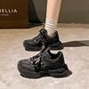 Gypsy rhinestone thick-soled dad shoes for women's autumn new mesh breathable heightening sneakers for women