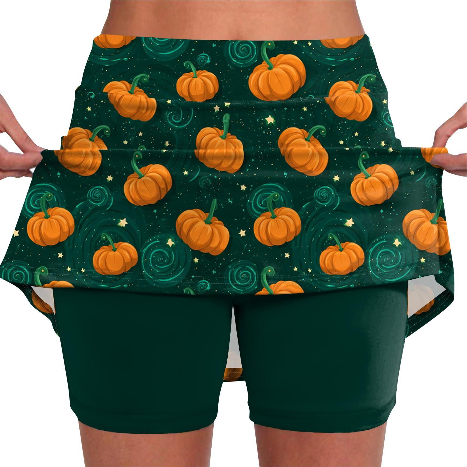 

Elastic Yoga Culottes For Women Print Athletic Shorts Lightweight High Waist Skinny Joggers L темно-зелений колір