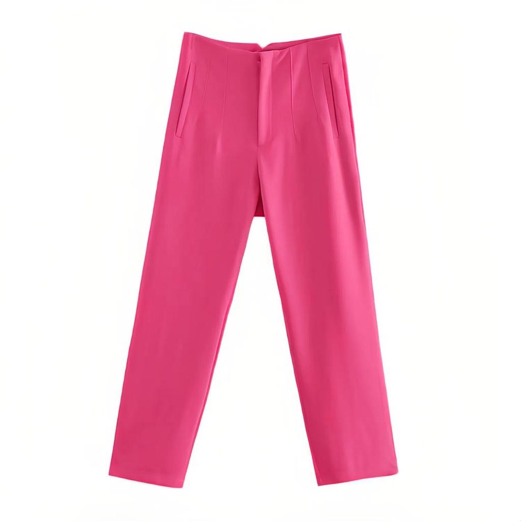 Women's Slim Fit Ruched Straight-Leg Formal Pants