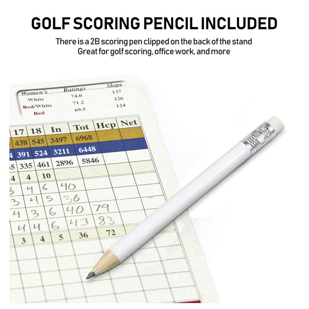 Golf Tee Holder Carrier Replacement Golf Tees Rack with 12pcs Tees Green Fork and Pencil Golfs Training Accessories