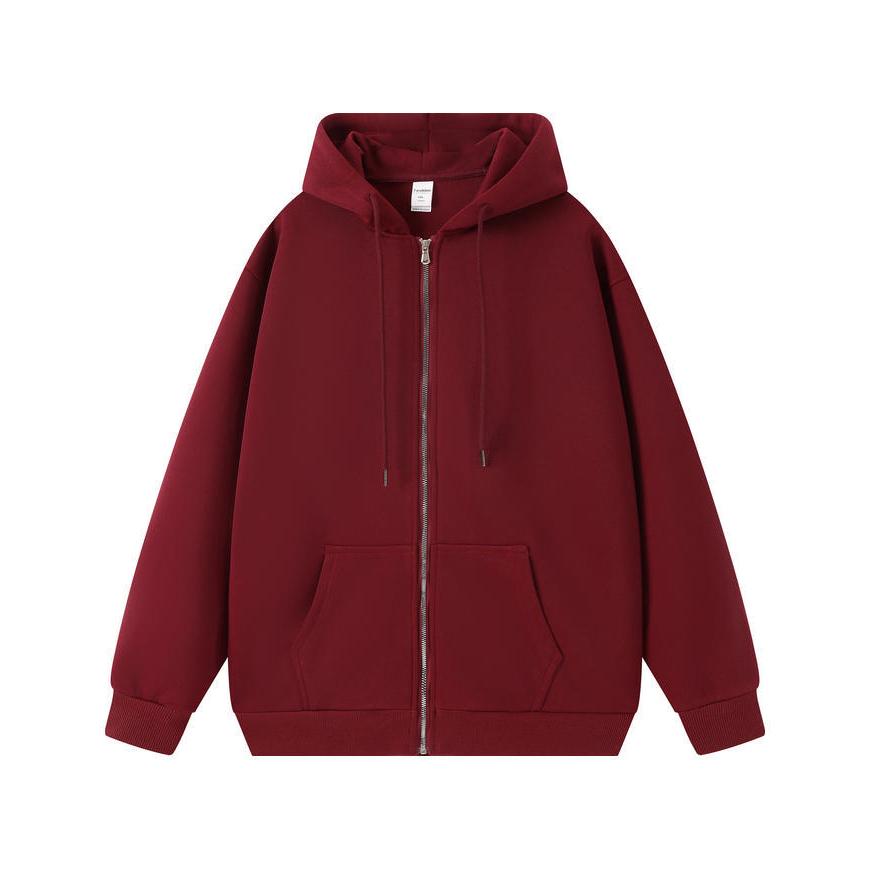 MILU Rits Mode Custom Verdikt Heren Sweatshirt Effen Kleur Top Herfst L rood