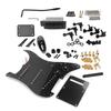 ST Style Electric Guitar Full Set DIY Accessory Kit with Pickguard SSS Pickups and Other Accessories Pre-Wired Bridge, (Black)