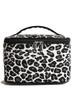 Chic Leopard Print Makeup Bag for Women, Large Capacity, Professional Storage, Aesthetic Travel Handbag