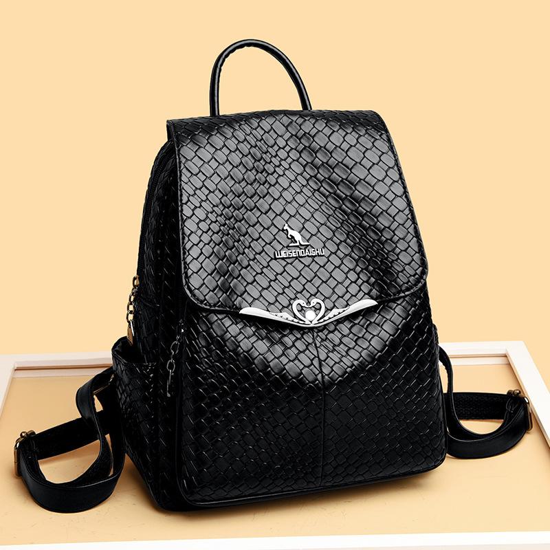 Large Capacity Genuine Leather Texture for Women's Backpack New Soft Leather Multi Purpose Middle Aged Women's Bag Mother Bag