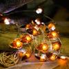 Battery Powered Acorn Copper Wire String Lights Festive Fall-Themed Hanging Lamp Light String